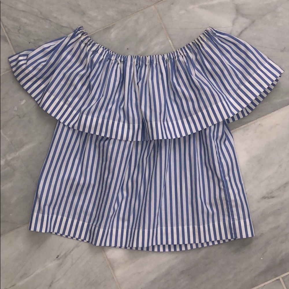Aritzia striped off the shoulder top
